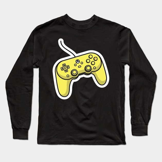 Joystick Controller and Game Pad Stick Sticker vector illustration. Sports and technology gaming objects icon concept. Video game controller or game console sticker logo design with shadow. Long Sleeve T-Shirt by AlviStudio